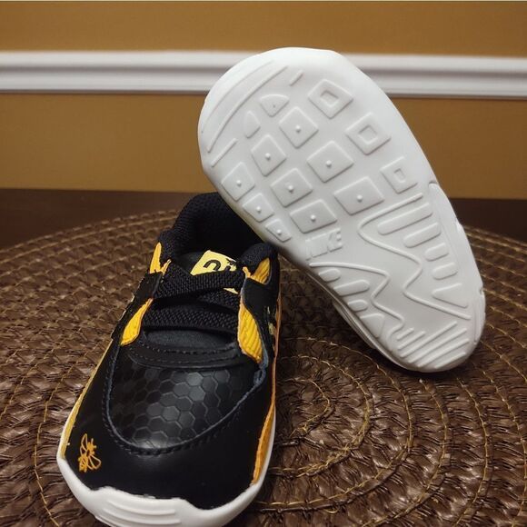 Nike Max 90 Crib SE (CB) Black Opti Yellow  Baby Size 4C CZ4504-001 NEW - Picture 6 of 7